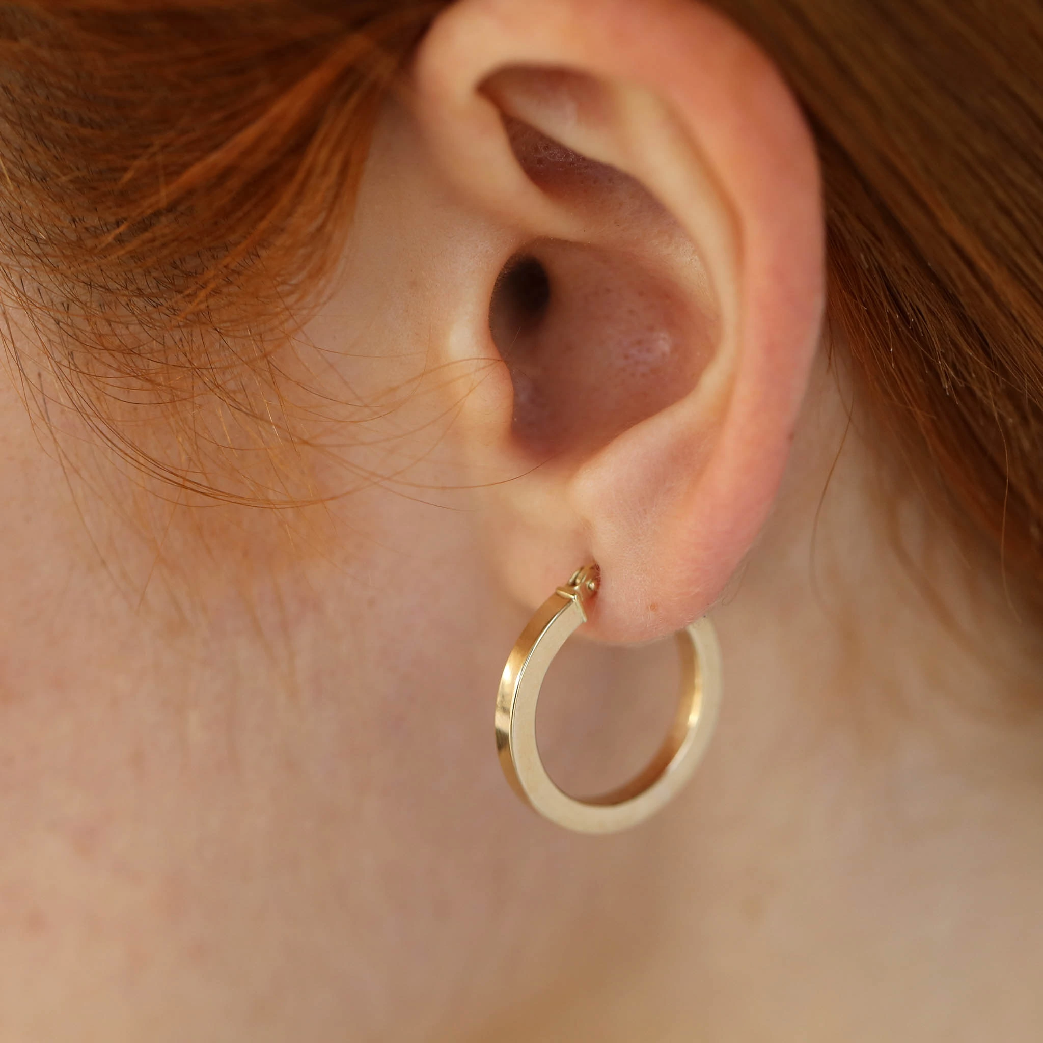 Noble Yellow Gold Hoop Earring - 3