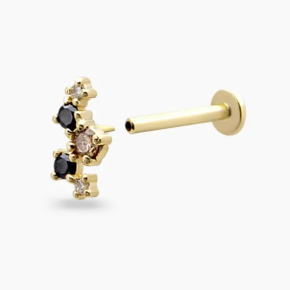 Noct Black Diamond Yellow Gold Piercing - 4