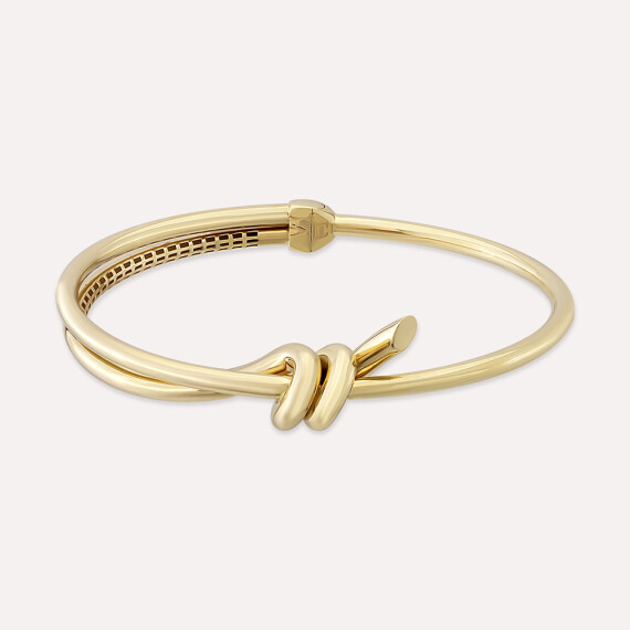 Node Sarı Altın Kelepçe Bilezik - Nev Jewellery