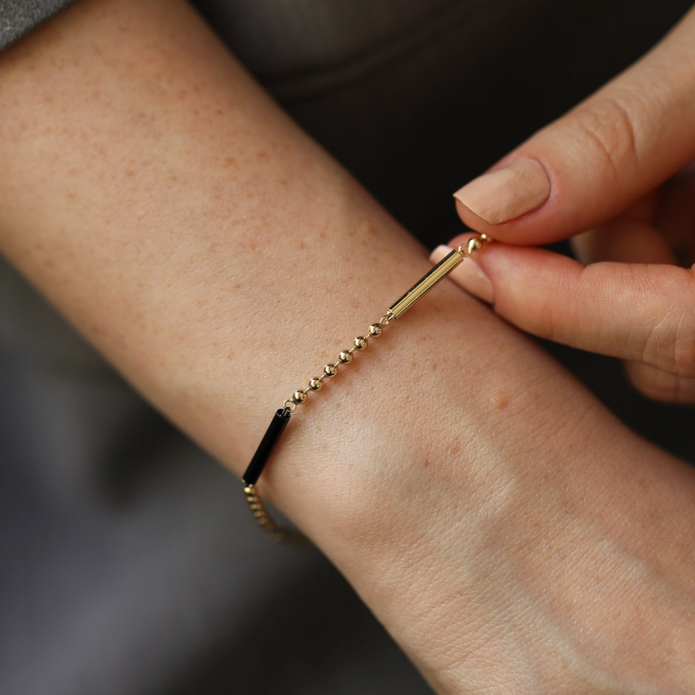 Noir Yellow Gold Italian Bracelet - 4