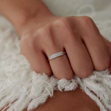 Nokta Ve Boğum Tasarım Baget Taşlı Yüzük - NEV JEWELLERY