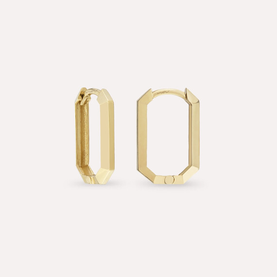Nooky Sarı Altın Halka Küpe - Nev Jewellery