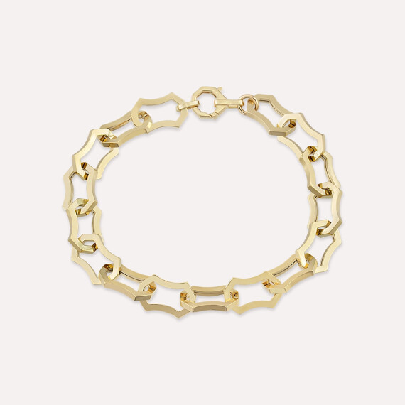 Nooky Sarı Altın Zincir Bileklik - Nev Jewellery