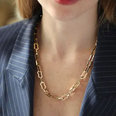 Nooky Sarı Altın Zincir Kolye - Nev Jewellery (1)