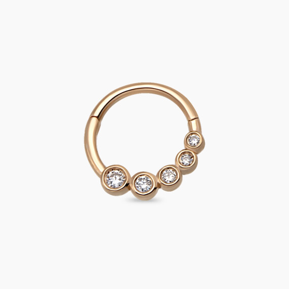 Nori Diamond Rose Gold Hoop Piercing - Nev Jewellery