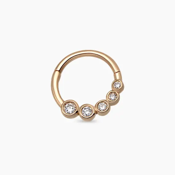 Nori Diamond Rose Gold Hoop Piercing - 1