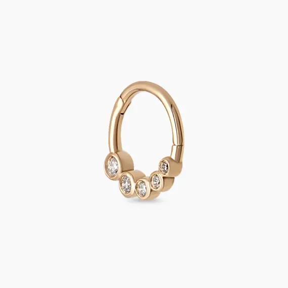 Nori Diamond Rose Gold Hoop Piercing - 4
