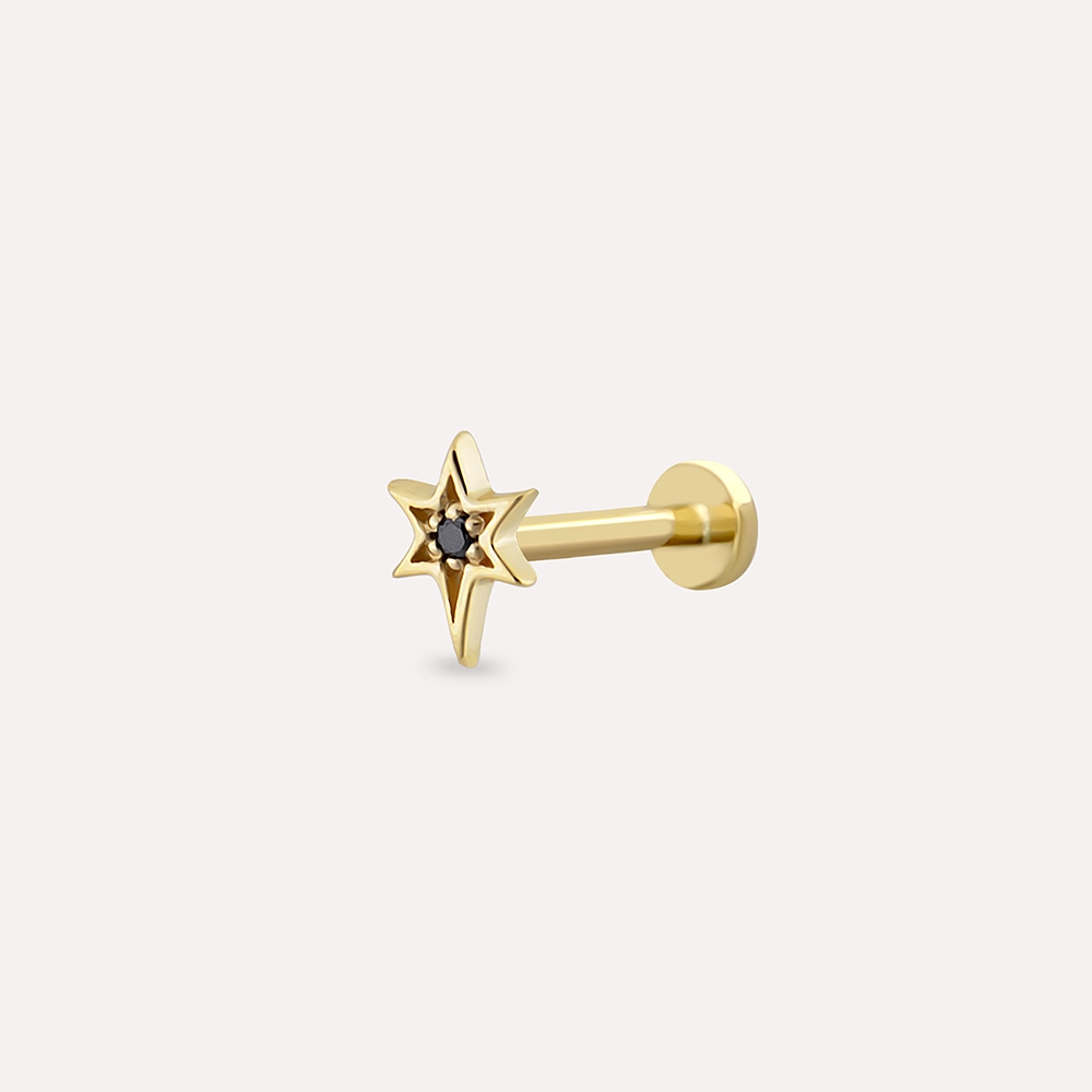 North Black Diamond Yellow Gold Piercing - 1