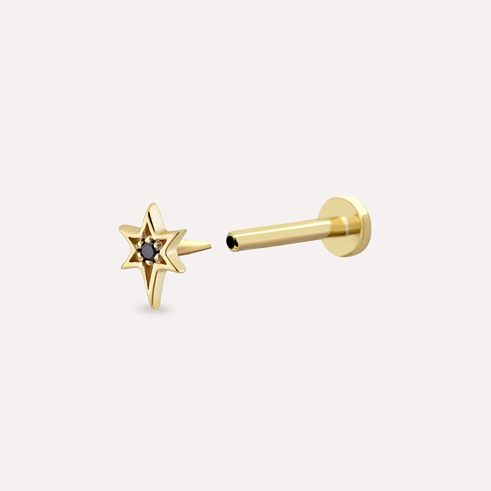 North Black Diamond Yellow Gold Piercing - 3