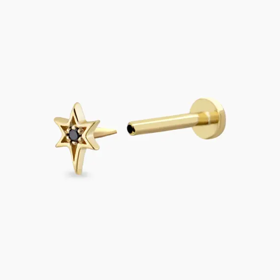 North Black Diamond Yellow Gold Piercing - 3