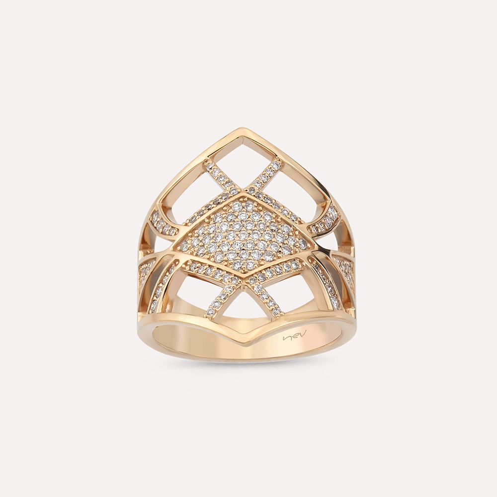 Nostalgia 0.48 CT Pırlanta Taşlı Rose Altın Yüzük - Nev Jewellery (1)