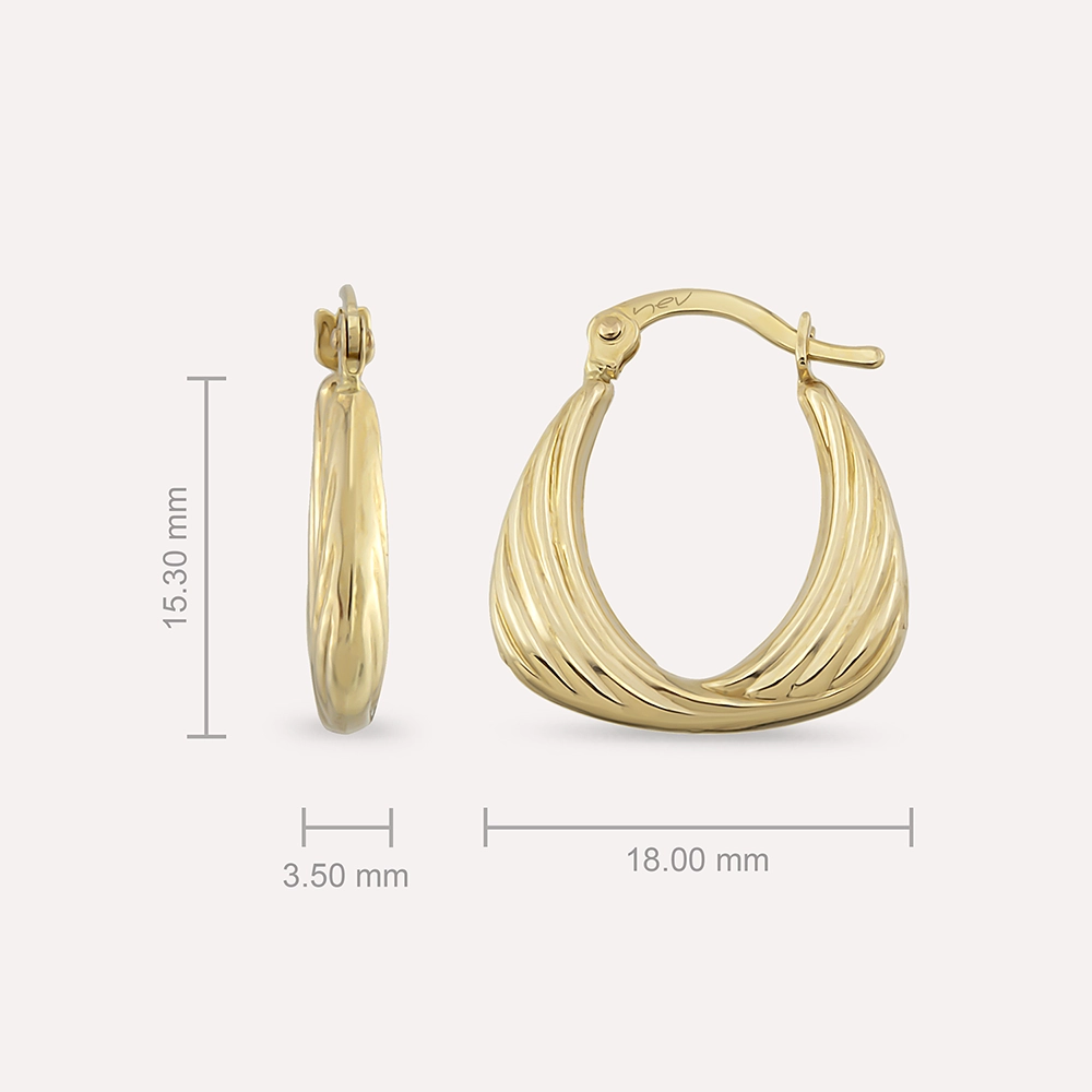 Nou II Yellow Gold Hoop Earring - 3