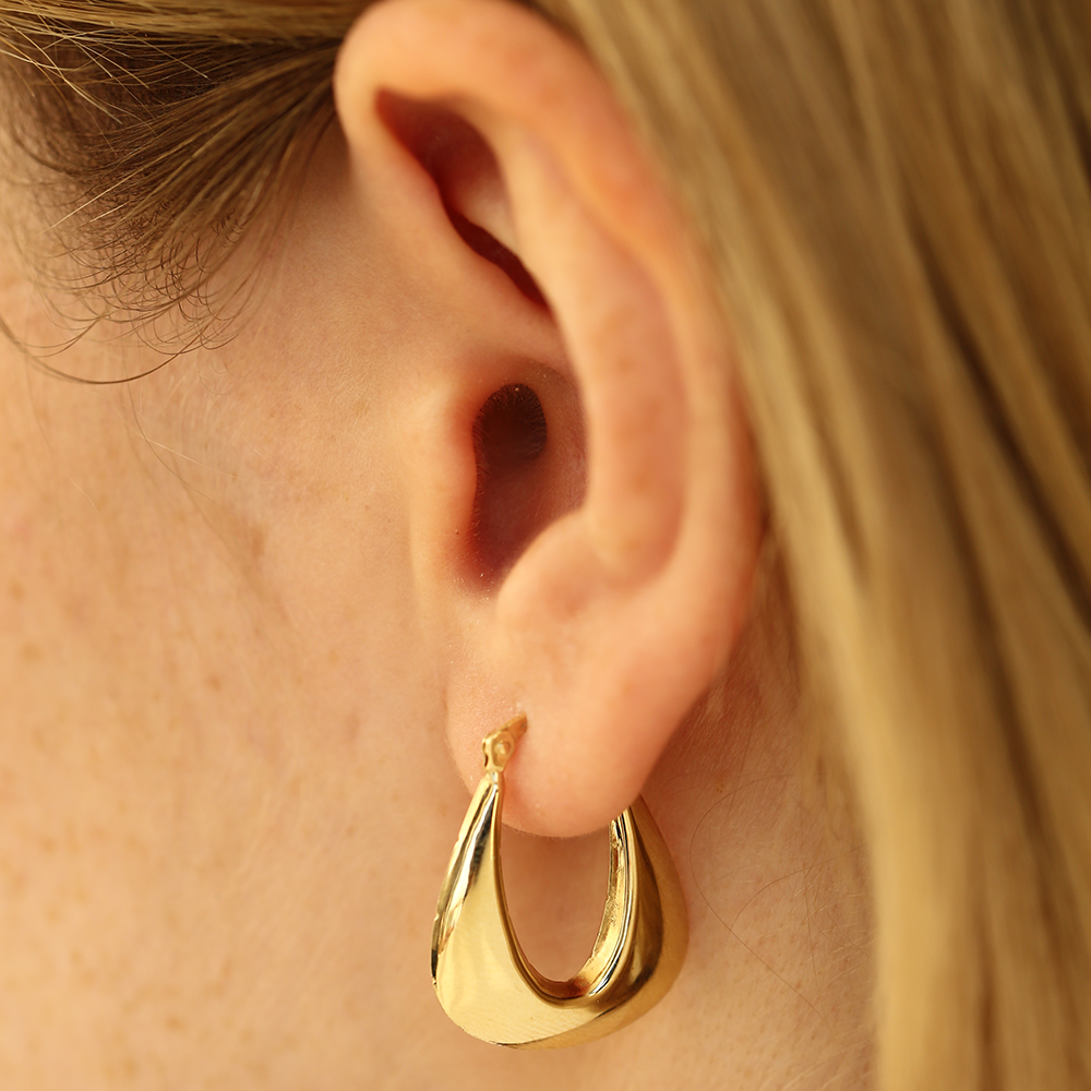 Nou Yellow Gold Hoop Earring - 1