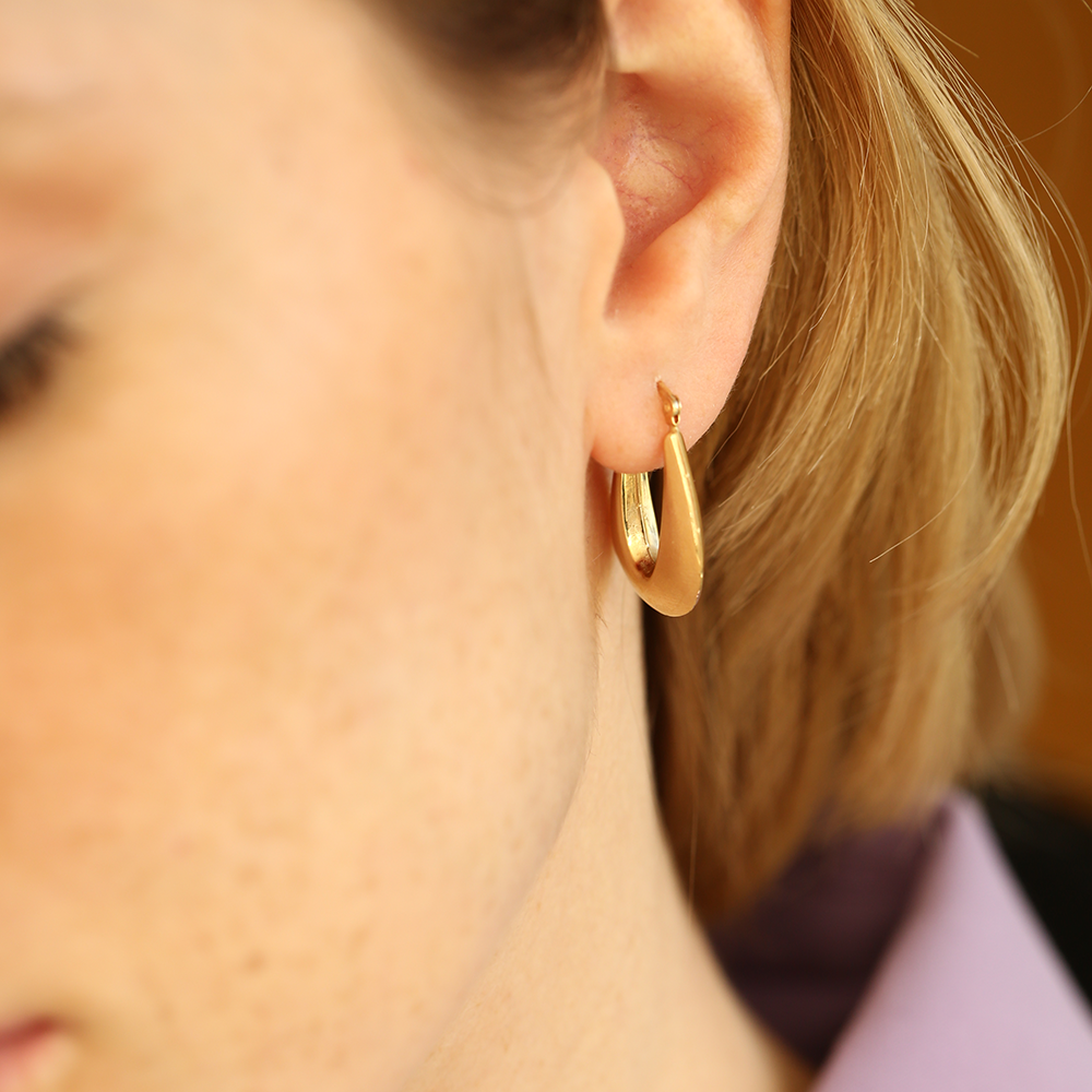 Nou Yellow Gold Hoop Earring - 4