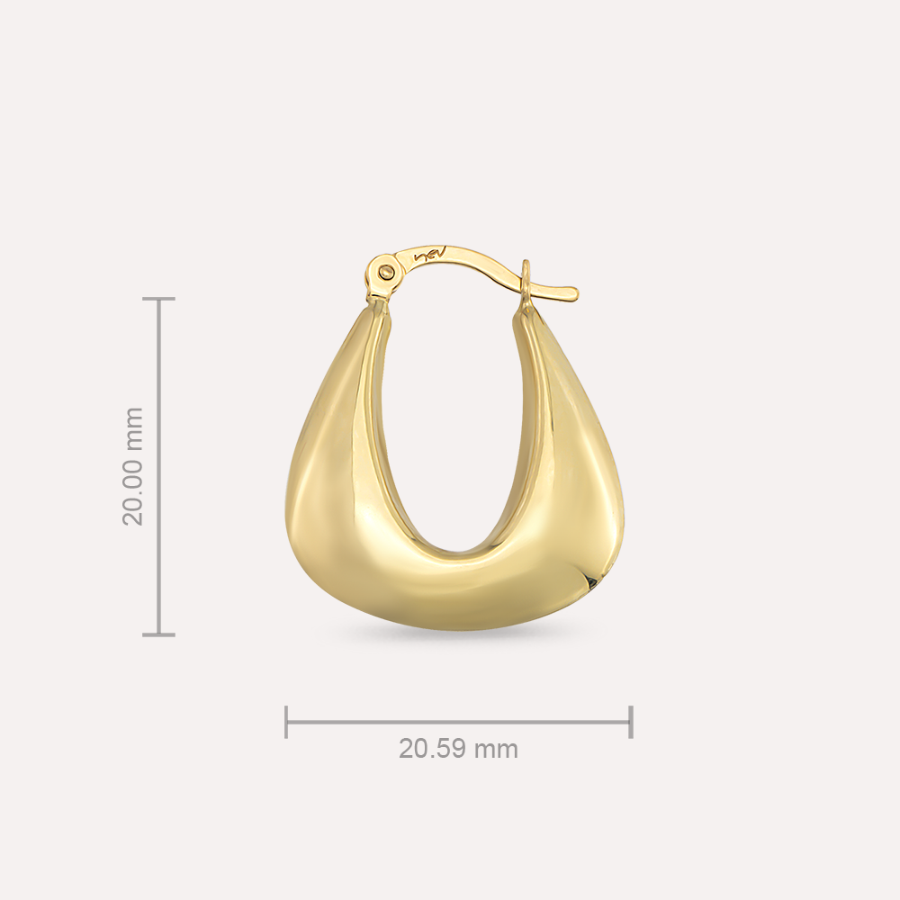 Nou Yellow Gold Hoop Earring - 3