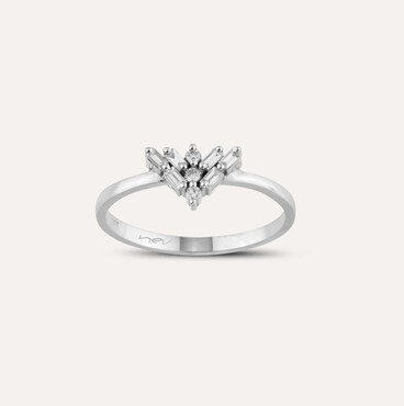 Nova 0.15 CT Baguette Cut Diamond White Gold Ring - Nev Jewellery