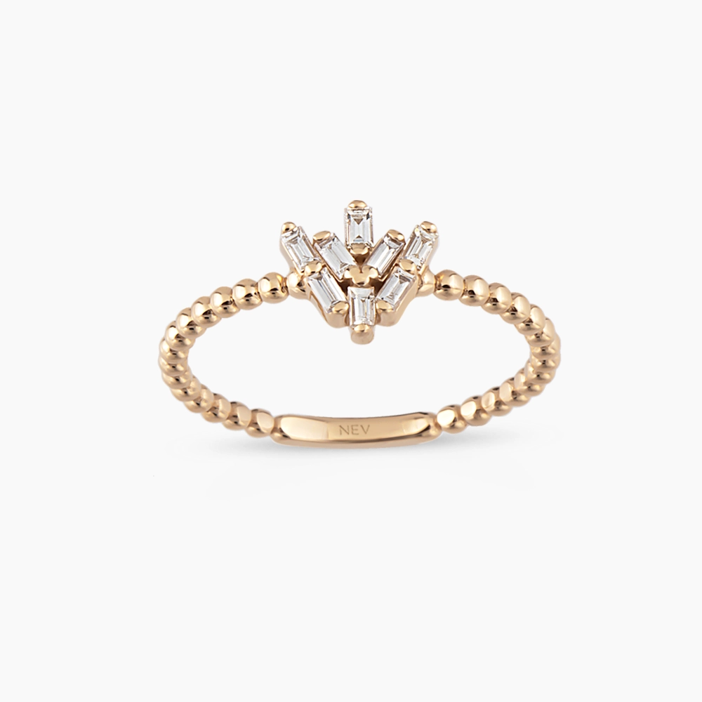 Nova 0.16 CT Baget Pırlanta Taşlı Rose Altın Yüzük - 1