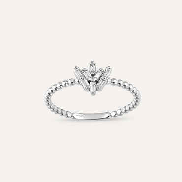 Nova 0.17 CT Baguette Cut Diamond White Gold Ring - Nev Jewellery