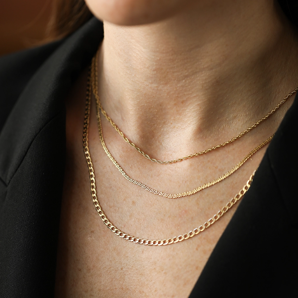 Nox Yellow Gold Italian Necklace - Nev Jewellery (1)