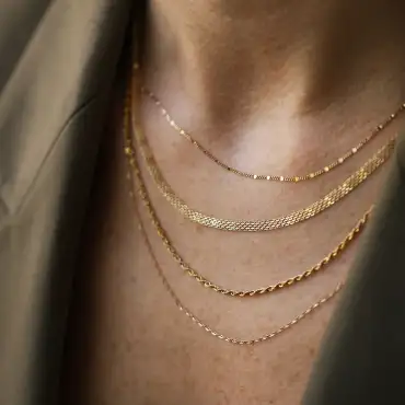 Nua Sarı Altın İtalyan Kolye - Nev Jewellery (1)