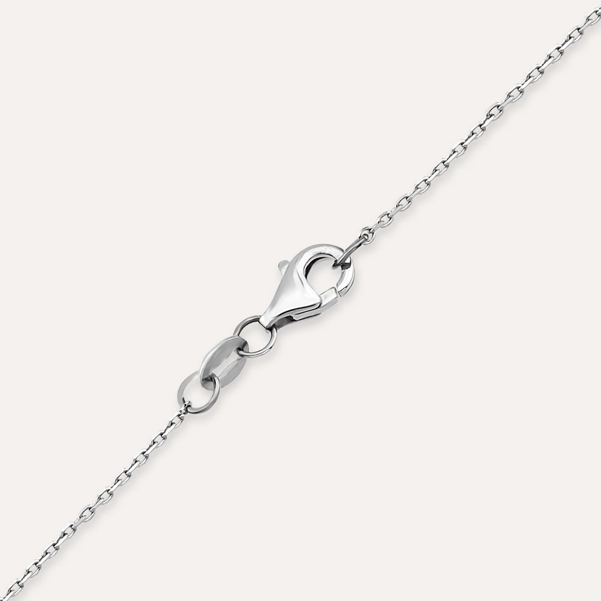 Ö Letter 0.65 CT Trapeze Cut Diamond White Gold Necklace - 4