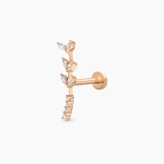 Olina Marquise Cut Diamond Rose Gold Piercing - 1