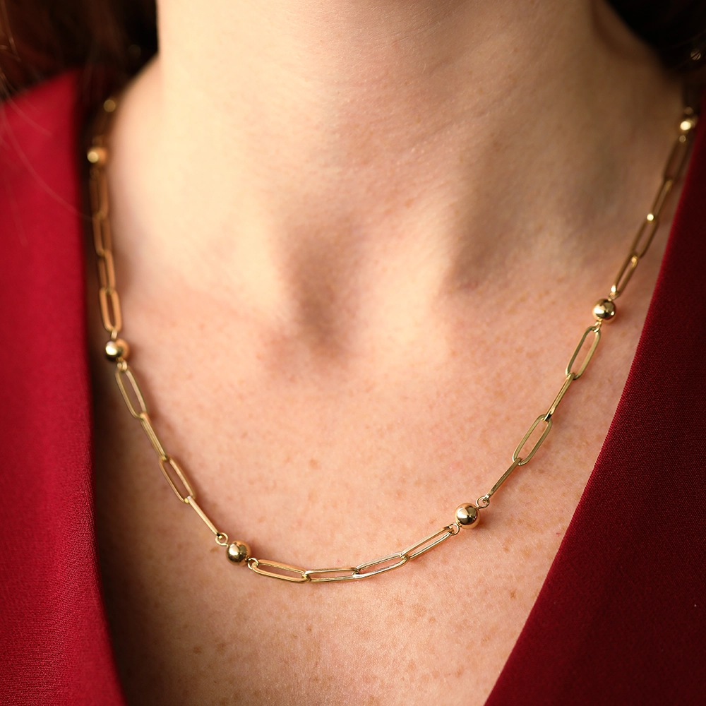 Orbis Yellow Gold Italian Necklace - Nev Jewellery (1)