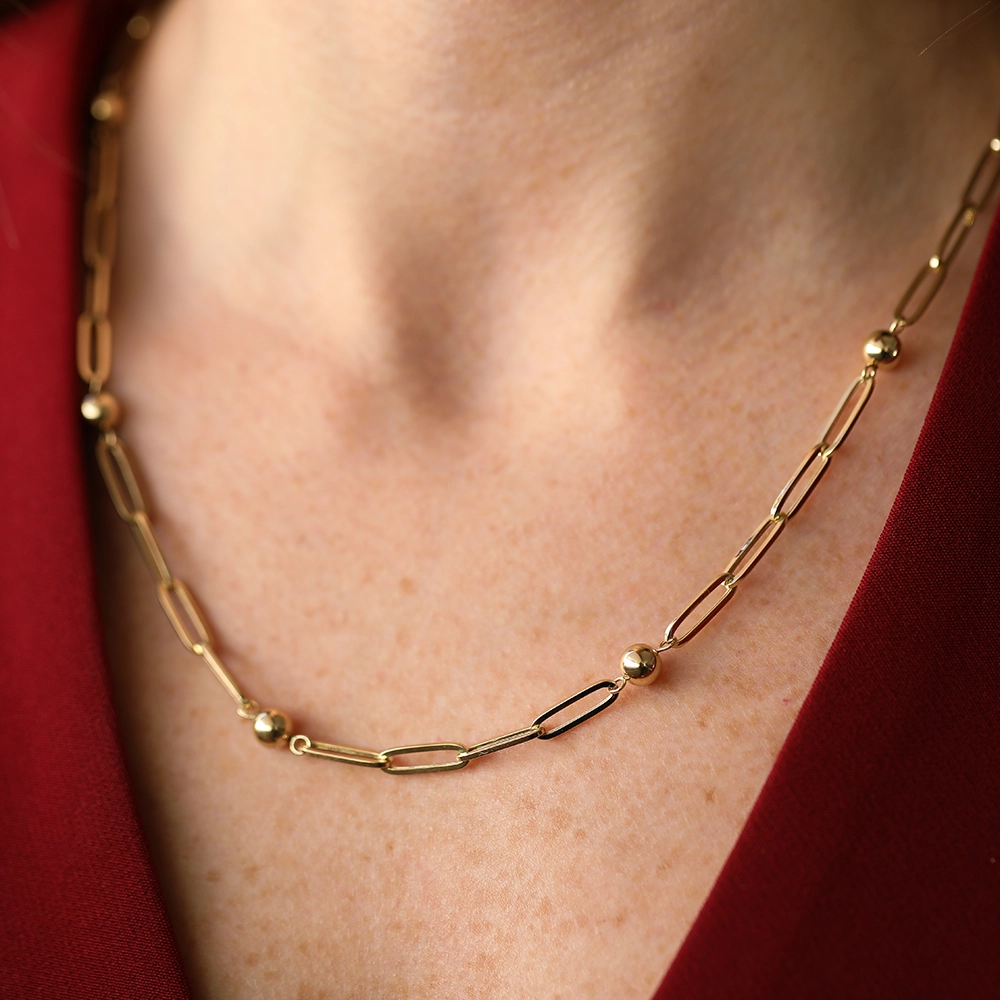 Orbis Yellow Gold Italian Necklace - 3