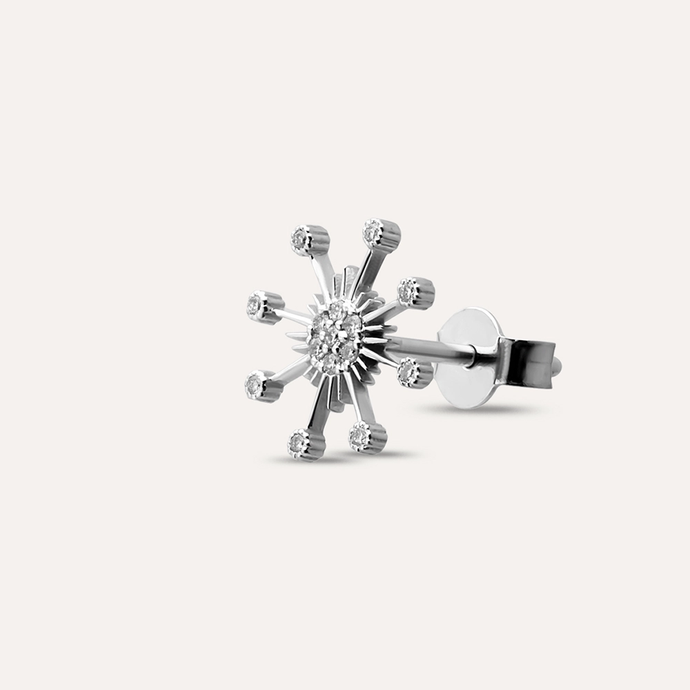 Orbit 0.05 CT Pırlanta Taşlı Beyaz Altın Tek Küpe - Nev Jewellery (1)