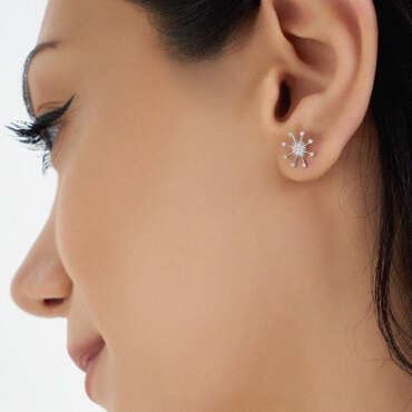 Orbit 0.05 CT Pırlanta Taşlı Beyaz Altın Tek Küpe - Nev Jewellery (1)