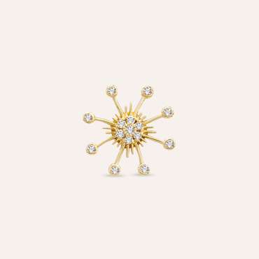 Orbit 0.07 CT Diamond Yellow Gold Single Earring - Nev Jewellery