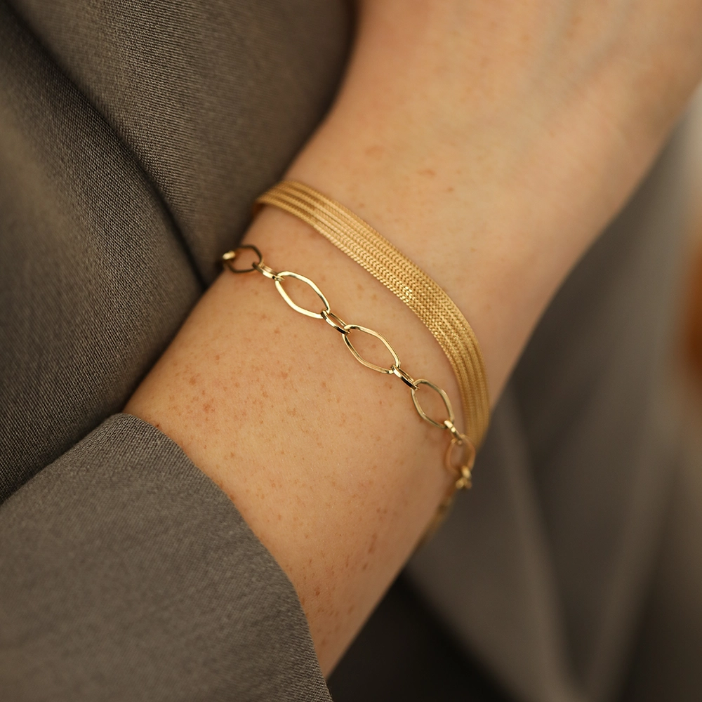Oria Yellow Gold Italian Bracelet - 3