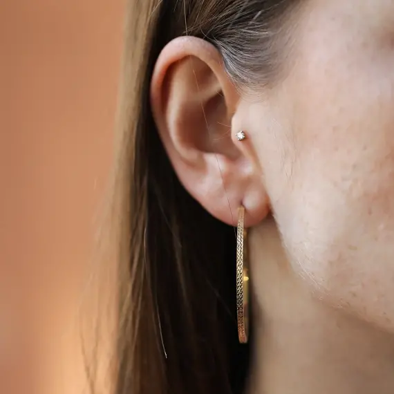 Oria Yellow Gold Italian Earring - 2