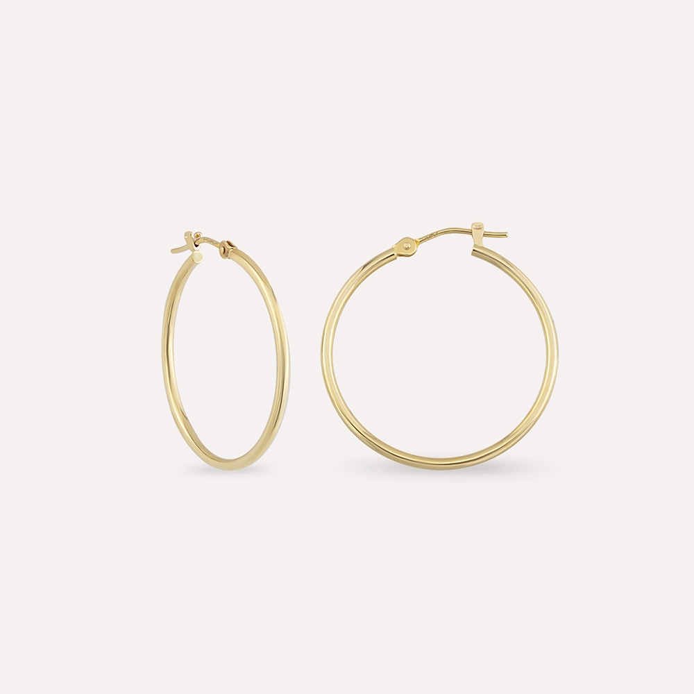 Oura Yellow Gold Hoop Earrings - 1