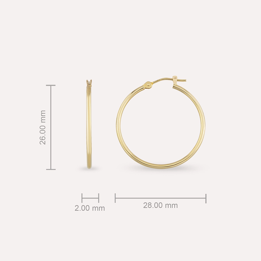 Oura Yellow Gold Hoop Earrings - 3
