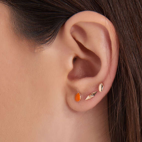 Oval Rose Gold Single Earring - 2