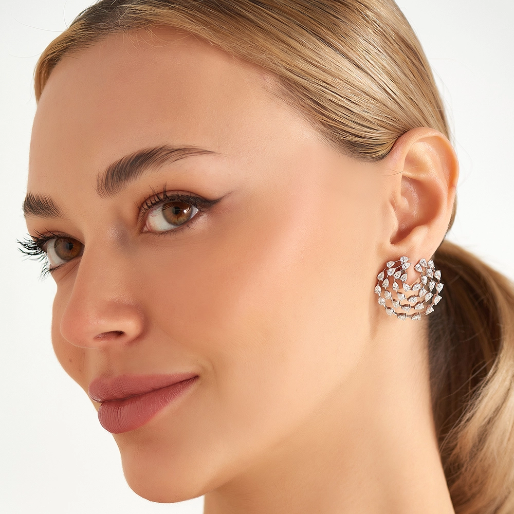 Owen 5.53 CT Pear Cut Diamond White Gold Earring - Nev Jewellery (1)