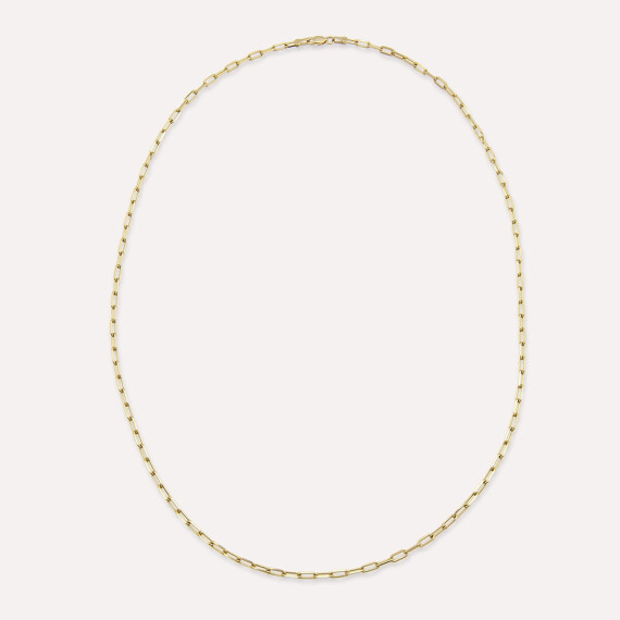 Paperclip Yellow Gold Chain - Nev Jewellery