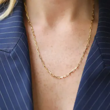 Paperclip Yellow Gold Chain - Nev Jewellery (1)