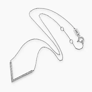 Path 0.15 CT Pırlanta Taşlı Beyaz Altın Kolye - Nev Jewellery (1)