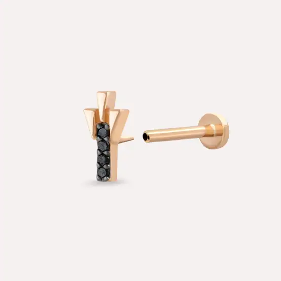 Peace Black Diamond Rose Gold Piercing - 4