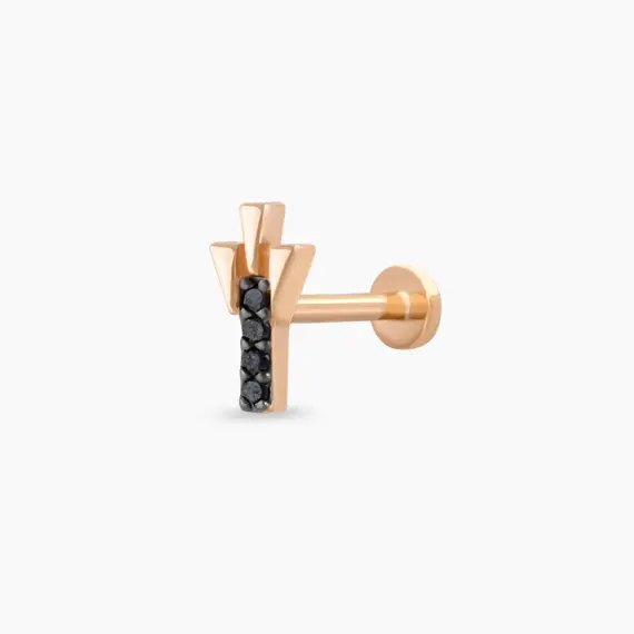 Peace Black Diamond Rose Gold Piercing - 1