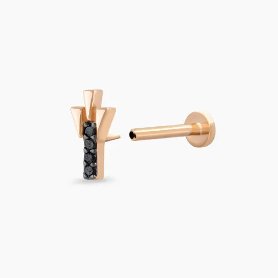Peace Black Diamond Rose Gold Piercing - 4