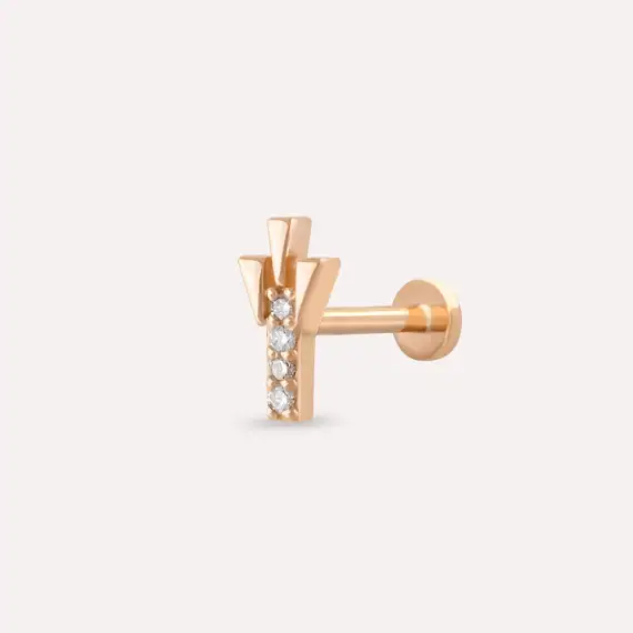 Peace Diamond Rose Gold Piercing - 1