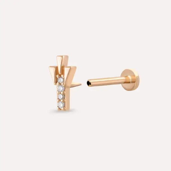 Peace Diamond Rose Gold Piercing - 4