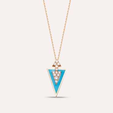Perseus Pırlanta Taşlı ve Mavi Mineli Kolye - Nev Jewellery (1)