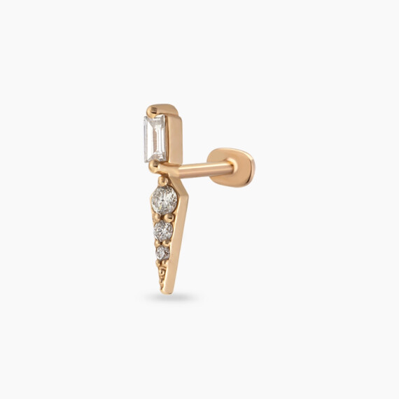 Perseus Diamond Rose Gold Piercing - Nev Jewellery