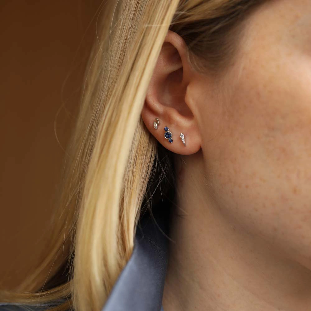 Perseus Pırlanta Taşlı Beyaz Altın Tek Küpe - Nev Jewellery (1)