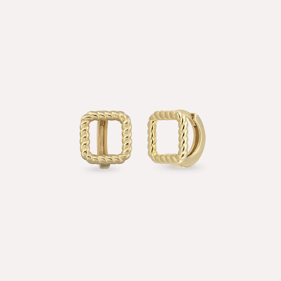 Petit Sarı Altın Halka Küpe - Nev Jewellery