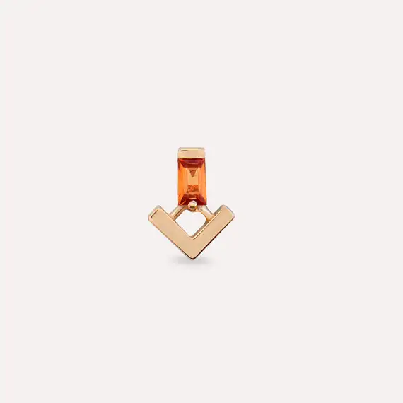 Petra Orange Sapphire Rose Gold Piercing - 4